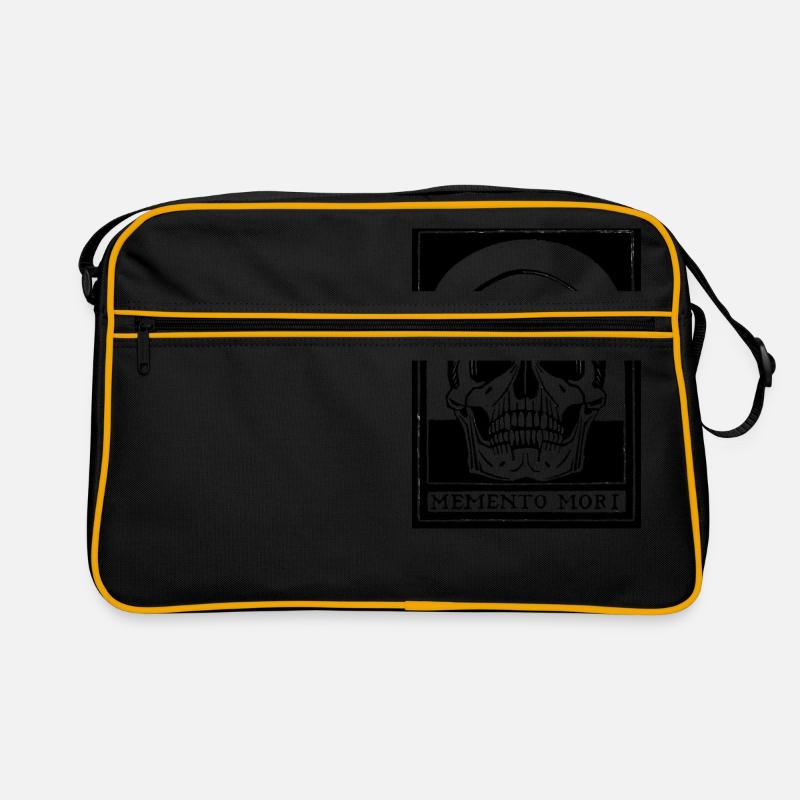 Memento Mori (schwarze Version) - Retro Tasche - Schwarz/Gold