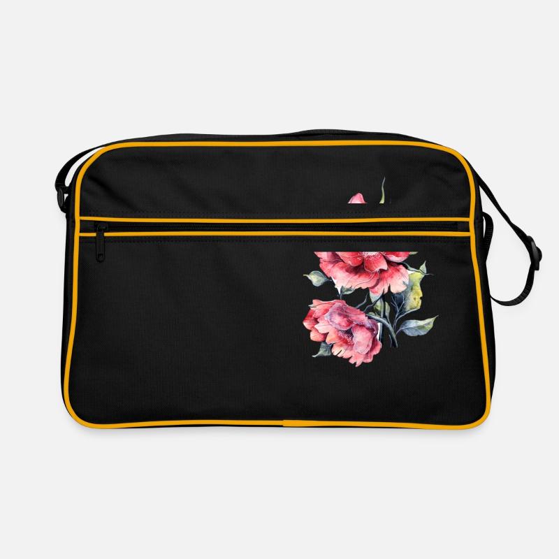 Flower - Retro Tasche - Schwarz/Gold