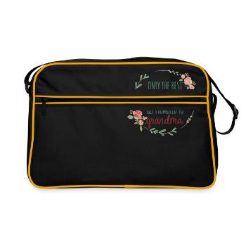 Nur die besten Mütter werden zur Oma befördert - Retro Tasche - Schwarz/Gold - Vorne