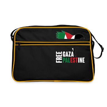 Gaza libre et Palestine libre - Sac Retro - noir/or - Devant