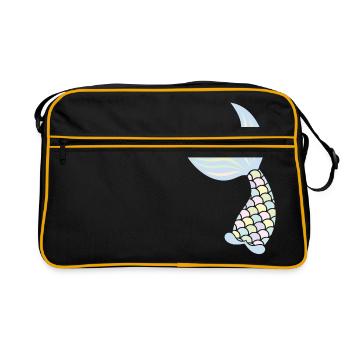Meerjungfrau - Retro Tasche - Schwarz/Gold - Vorne