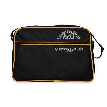 Best Friends Eukalyptuskranz Freundschaftsgeschenk - Retro Tasche - Schwarz/Gold - Vorne