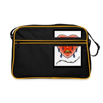 Cœur qui pleure - Sac Retro - noir/or - Devant