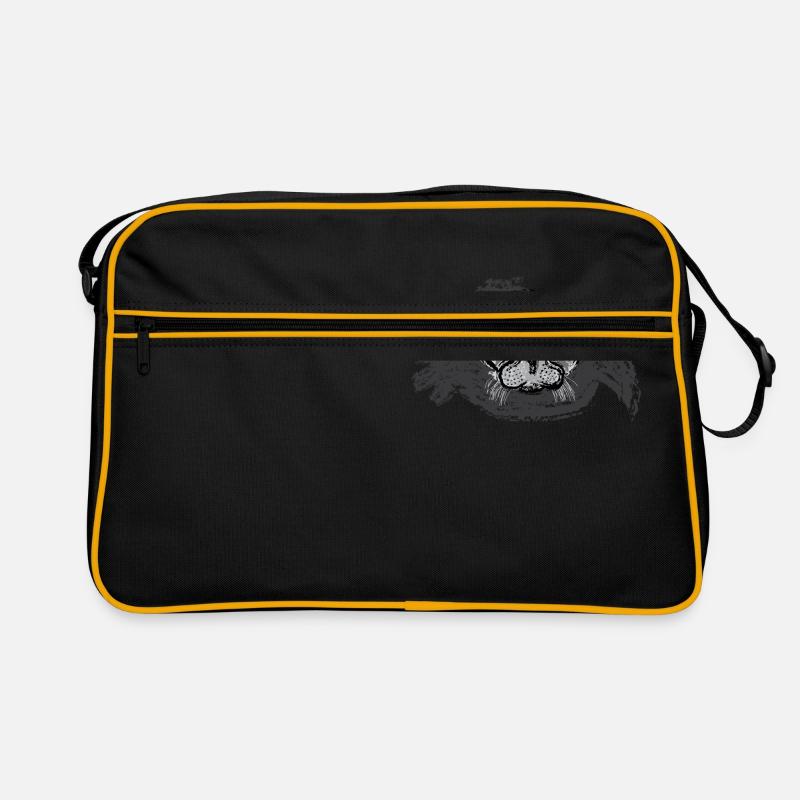 Auftauchende Robbe / Surfacing Seal - Design I - Retro Tasche - Schwarz/Gold
