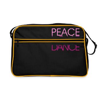 Peace Love Dance pink - Danceshirt - Retro Tasche - Schwarz/Gold - Vorne