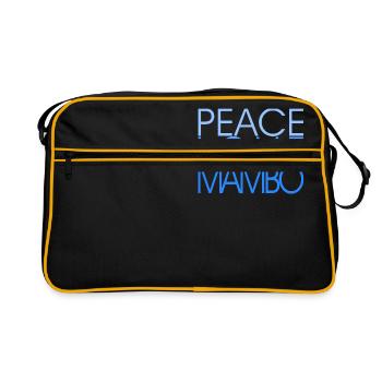 Peace Love Mambo - blue - Salsa Danceshirt - Retro Bag - black/gold - Front