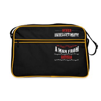 jamais sous-estimer RUSSIE - Sac Retro - noir/or - Devant