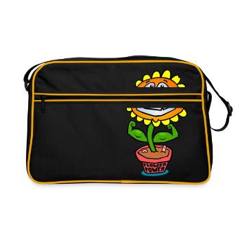 Flowerpower - Retro Bag - black/gold - Front
