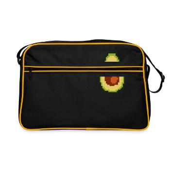 Pixel avocado - Retro Bag - black/gold - Front