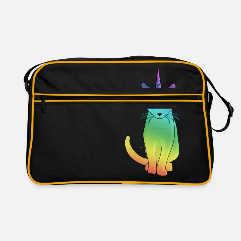 Ich bin ein Caticorn .. Cat Unicorn T-Shirt Einhorn Squad - Retro Tasche - Schwarz/Gold