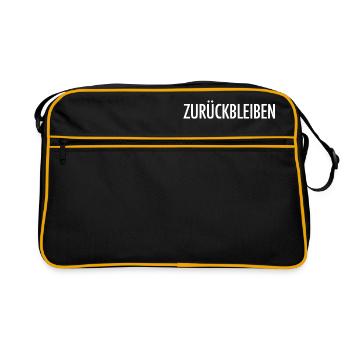 Zurückbleiben bitte! U-Bahn Berlin Geschenk - Retro Tasche - Schwarz/Gold - Vorne