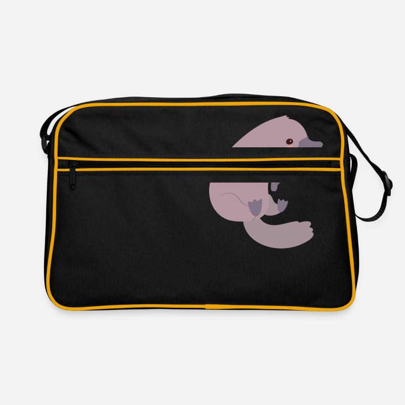 Schnabeltier - Retro Tasche - Schwarz/Gold