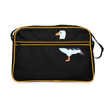 Möwe - Retro Tasche - Schwarz/Gold - Vorne