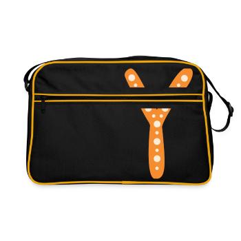 Buchstabe Y - Retro Tasche - Schwarz/Gold - Vorne