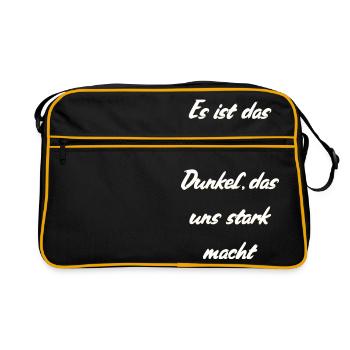 Hell und Dunkel - Retro Tasche - Schwarz/Gold - Vorne