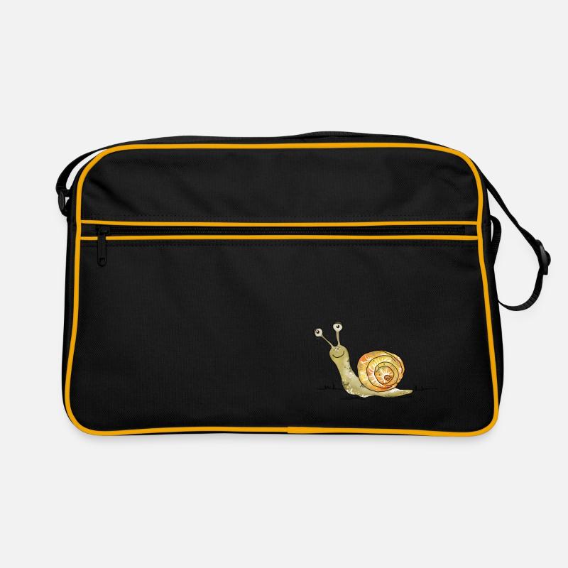 Escargot drôle - Sac Retro - noir/or