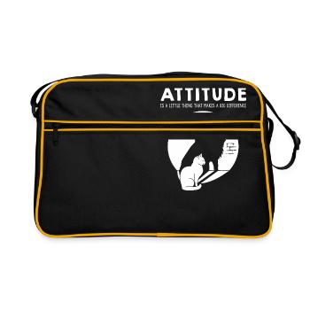 Attitude - Cat - Retro Tasche - Schwarz/Gold - Vorne