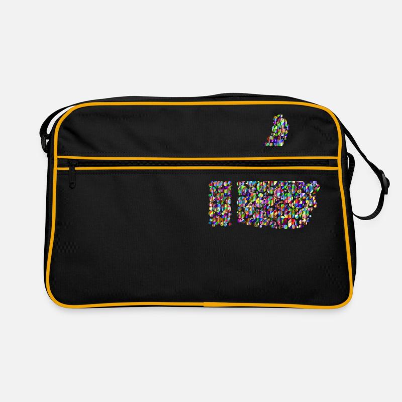 Regenbogenfarbener Daumen - Retro Tasche - Schwarz/Gold
