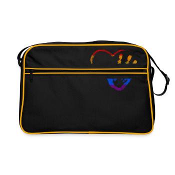 RAINBOW HAND IN HAND - Retro Tasche - Schwarz/Gold - Vorne