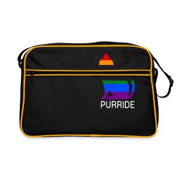Purride Pride Homoehe Katze LGBT Geschenk - Retro Tasche - Schwarz/Gold - Vorne