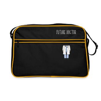 Médecine cadeau futur médecin de docteur - Sac Retro - noir/or - Devant