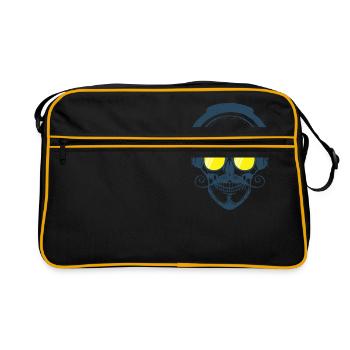 Amazing skull design with headphones - Sac Retro - noir/or - Devant