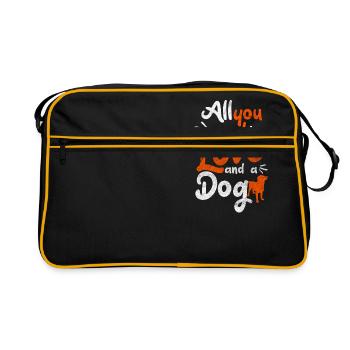 Tout ce que vous avez besoin est amour et un chien - Sac Retro - noir/or - Devant