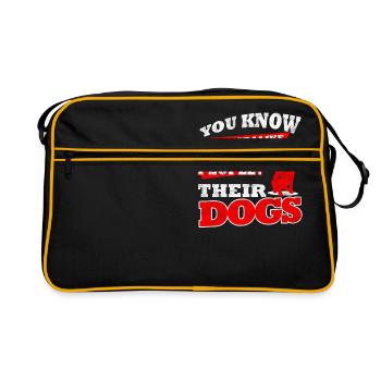 Distressed - In humans I like their dogs - Retro Bag - black/gold - Front