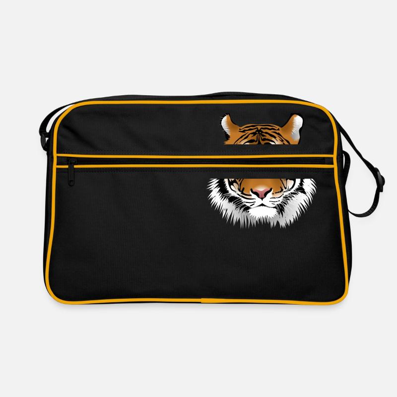 bengal tiger cat head sabre toothed62 Retro Tasche