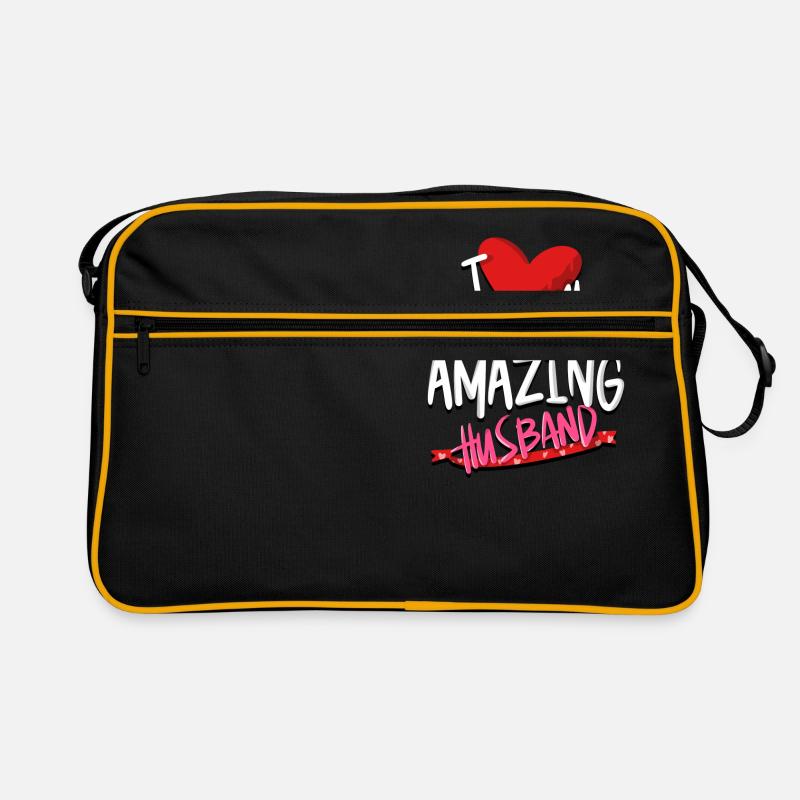 Ich liebe meinen erstaunlichen Ehemann - Retro Tasche - Schwarz/Gold