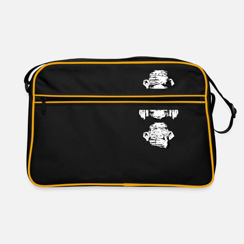 3 WISE Monkeys Hear Speak and See No Evil Retro Bag