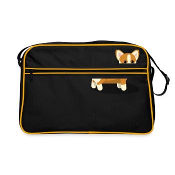 Corgi - Retro Tasche - Schwarz/Gold - Vorne