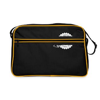 100% poils de chat 100% cadeau t-shirt d'amour - Sac Retro - noir/or - Devant