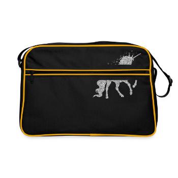 The silver glitter unicorn - Retro Bag - black/gold - Front