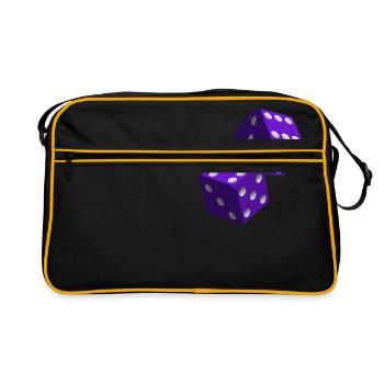 Cube purple with white numbers - Retro Bag - black/gold - Front