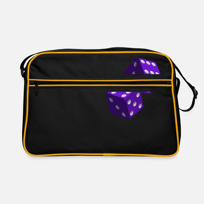 Dés violet avec chiffres blancs Sac Retro