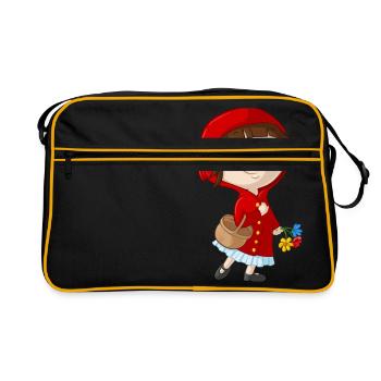 Rotkäppchen Comic - Retro Tasche - Schwarz/Gold - Vorne