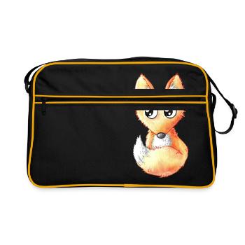 Renard de dessin animé mignon - Sac Retro - noir/or - Devant