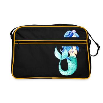Sirène de jolie bande dessinée - Sac Retro - noir/or - Devant