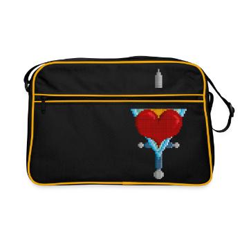 Coeur rétro - Sac Retro - noir/or - Devant