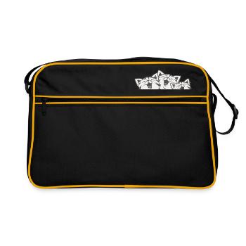 Cats cat chorus singing cats gift meow - Retro Bag - black/gold - Front