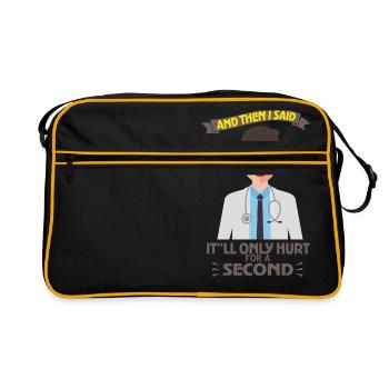 Funny doctor doctor nurse gift - Retro Bag - black/gold - Front
