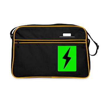 batterie verte - Sac Retro - noir/or - Devant