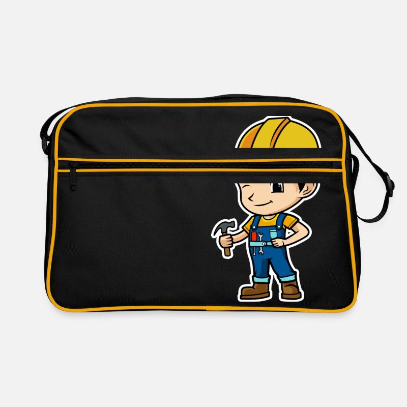 Bauarbeiter - Retro Tasche - Schwarz/Gold