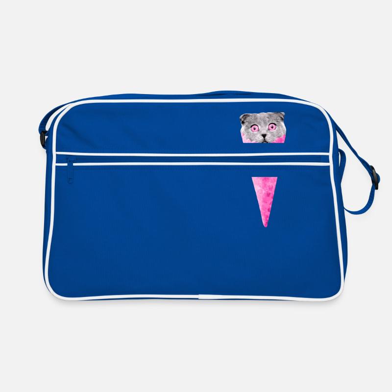 Chat graphique chat rose cornet de crème glacée chat Clipart Sac Retro