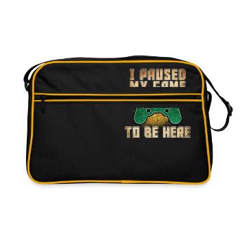 I Paused My Game To Be Here - Retro Bag - black/gold - Front