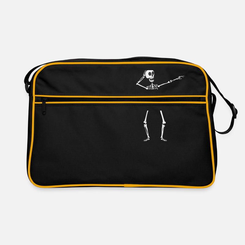 Clipart vectoriel squelette dansant le squelette Sac Retro