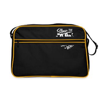 Sloth Slow the Sloth Down - Retro Bag - black/gold - Front