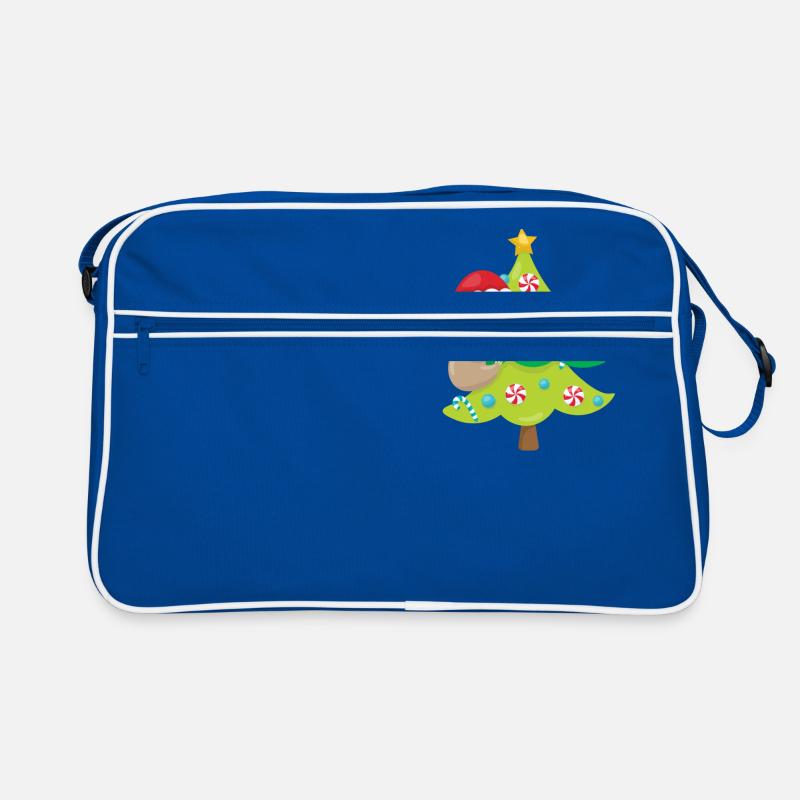 Christmas Sloth Santa Hat Sloth Climbing on a Retro Bag