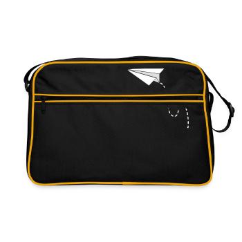 Modèle de vol d'avion en papier cadeau de pilote d'avion - Sac Retro - noir/or - Devant